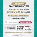 “EXTIENDE SATES HORARIOS DE ATENCIÓN EN SUS OFICINAS POR VENCIMIENTO 2026”